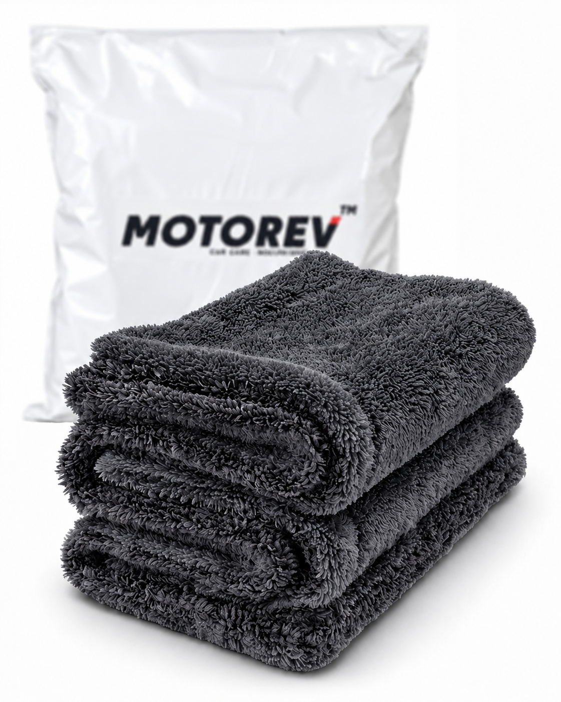 Motorev 1200 GSM twisted loop drying towel in grey