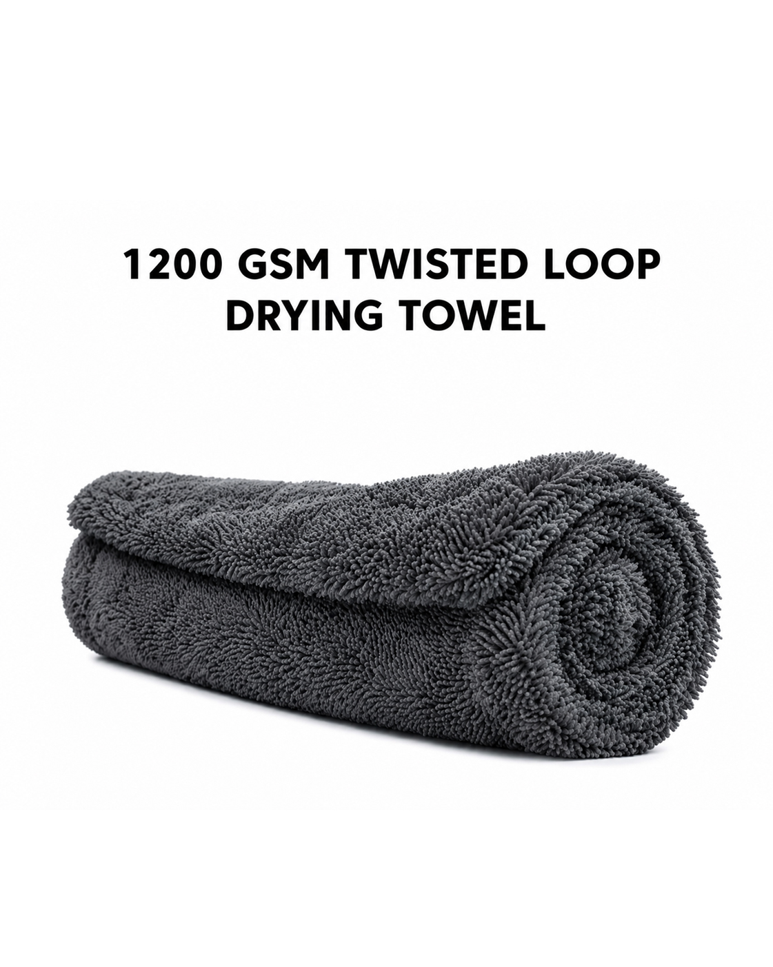 Microfiber car drying towel grey side wise