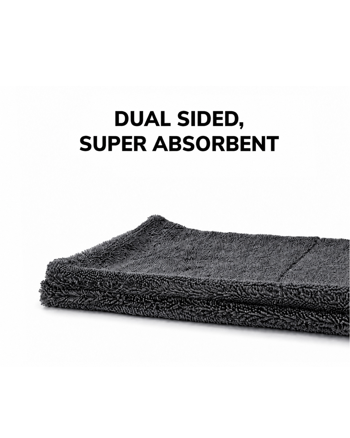 Microfiber car drying towel grey dual side