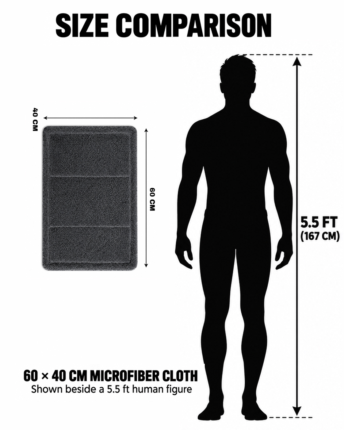 Microfiber car drying towel grey length